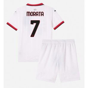 AC Milan Alvaro Morata #7 Dětské Venkovní dres komplet 2024-25 Krátký Rukáv (+ trenýrky)